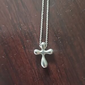 Elegant Silver Cross Pendant Necklace